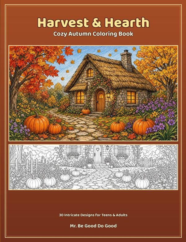 Harvest & Hearth coloring book cover